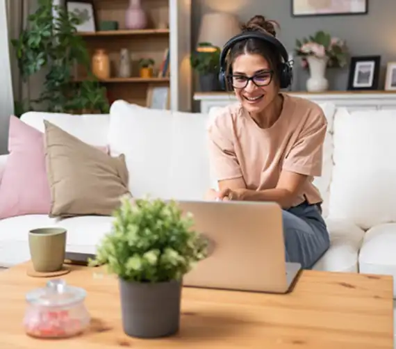 Woman smiling, relaxed, enjoying her life